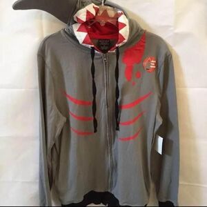 Shark Zip Up Costume Hoodie - Medium